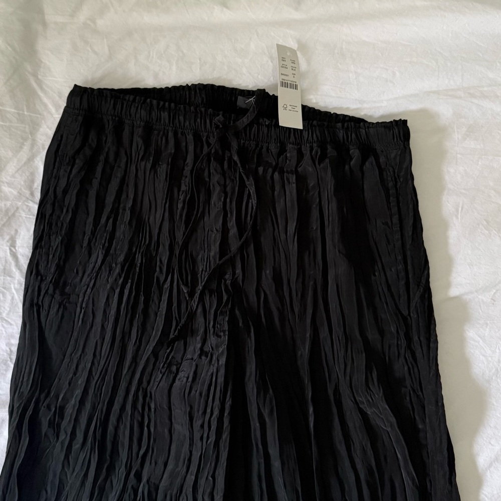 J. Crew Black Crinkled Wide-Leg Pants - Picture 3 of 4